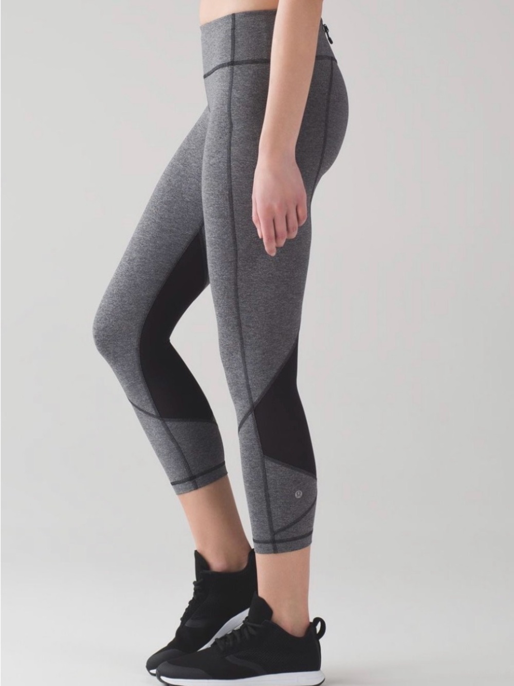 Lululemon Pace Rival Crop 24'' Gray/Black Heather Women's 4